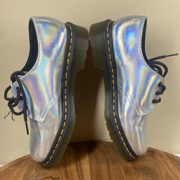 Dr Martens 1461 Womens Silver Iced Metallic Rainbow Size 6 Shoes Sneakers - Picture 6 of 10